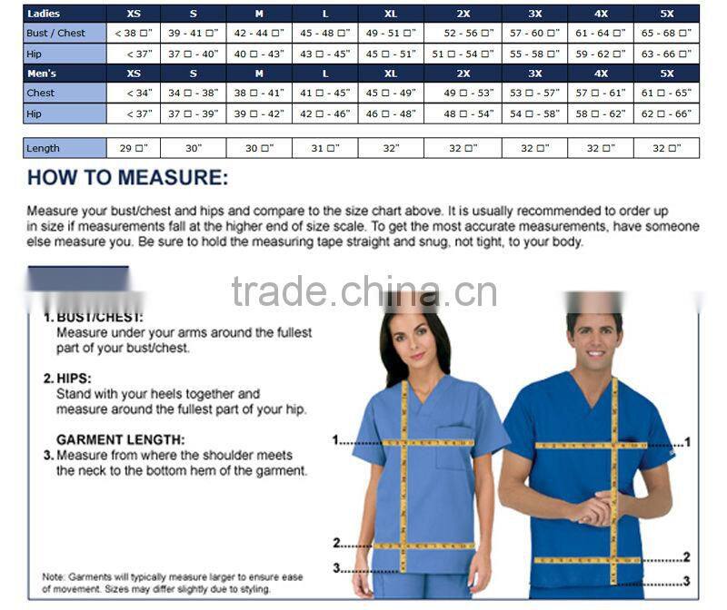 Unisex Medical Uniform , Hospital Scrub Uniform Doctor's Uniform Design HU-0056