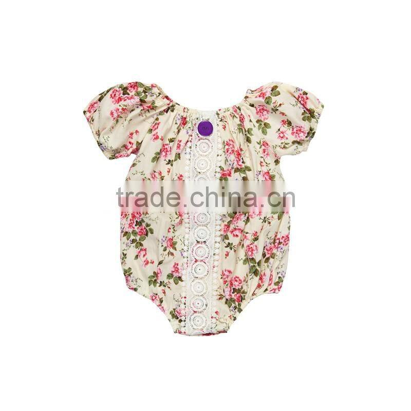 Baby Romper In China NewBorn Baby Girls Vintage Flower jumpsuits