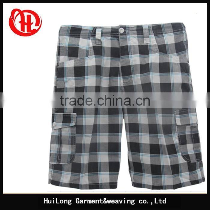 men's cheap short pants stocklots plaid printed shorts