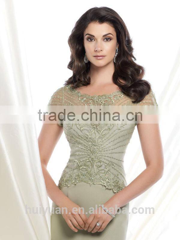 elegant lace full length mother dress short sleeve ball gown