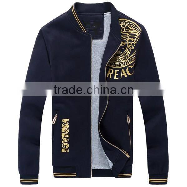 stand collar long sleeves sports jacket man