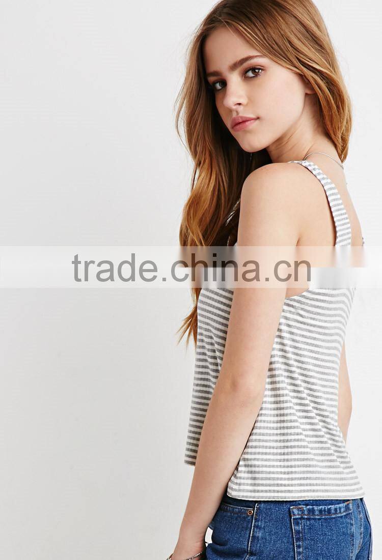 Summer U Neck Henley Sexy Girl Tank Top