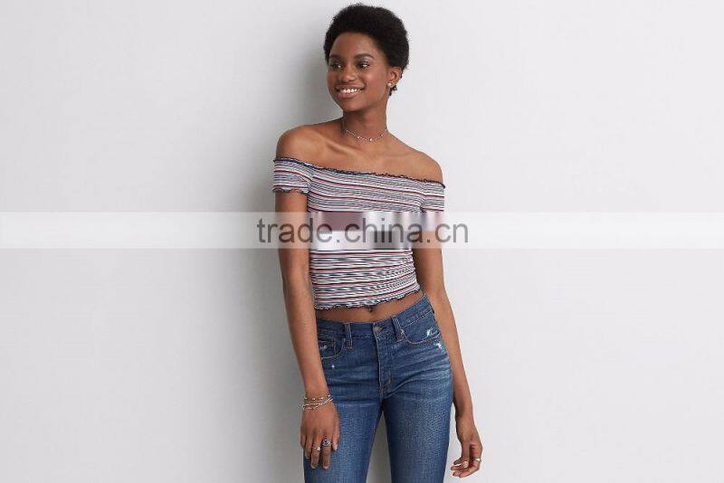 MGOO Wholesale Wrapped Chest Women Tunic Tops Stripe Printing Hot Girls Sexy Tank Top