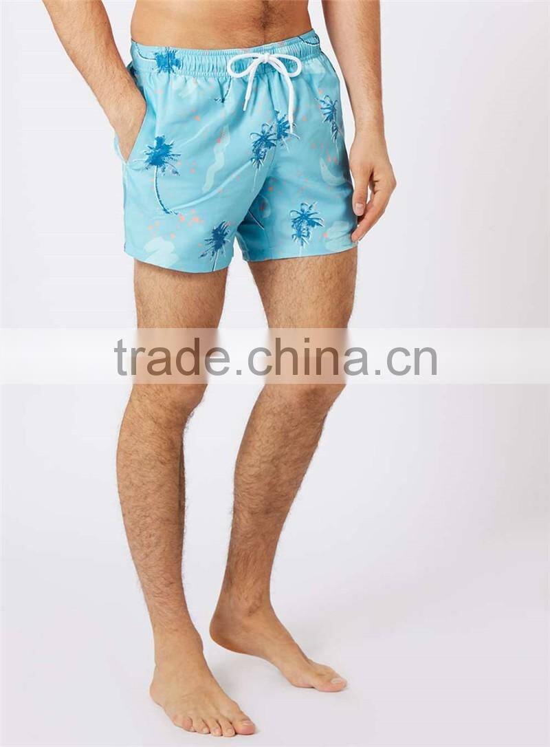 MGOO Foshan Manufacturer Custom Sublimation Print Mens Boardshorts Swimwear Mesh Inside DrawString Elastane Waistband