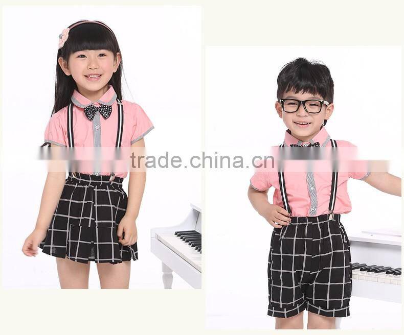 2017 New trendy fashion kids kindergarten school uniforms design