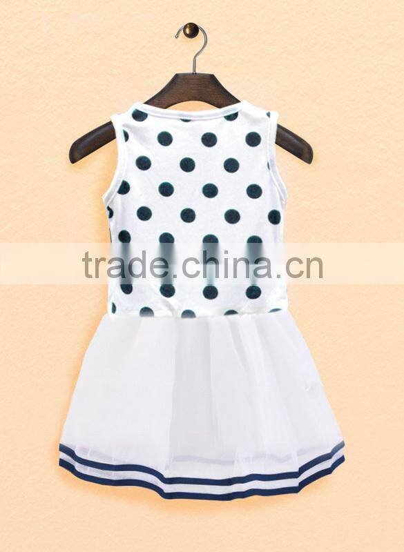 Latest designs children's girls summer Dot Bowknot Pattern princess tulle dress party Birthday Gift SV004111