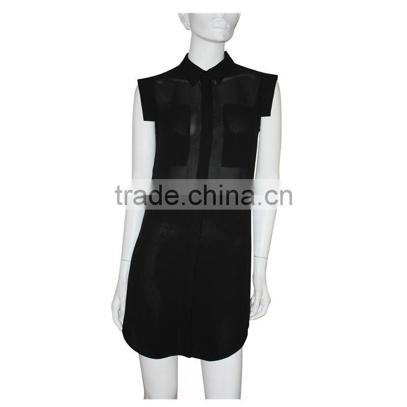 2014-2015 new design fashion dress custom made lady dress black transparent style