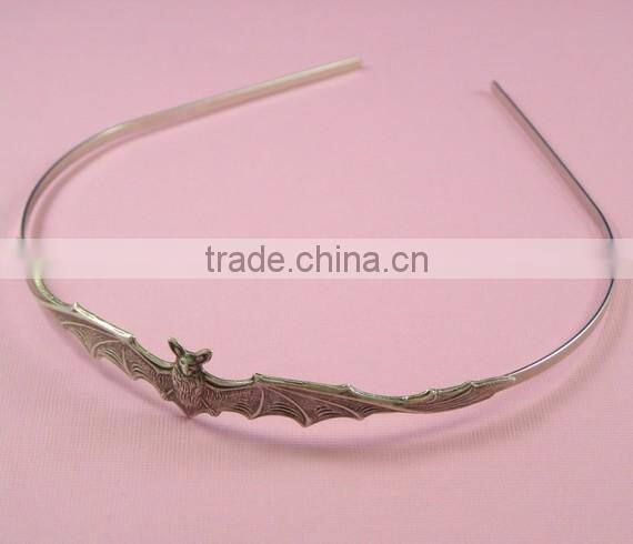 Bat headband vampire silver head piece goth Halloween hair accessory