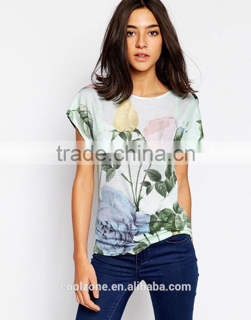 High quality round neck short sleeve t-shirt printing wholesale t shirt
