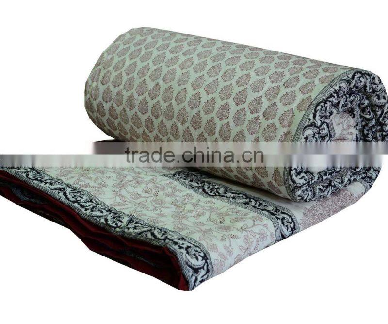 block printed bedspread / Quilt