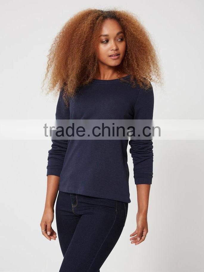 Wholesale 100% cotton sweatshirt lightweight cotton sweatshirts blank backless women sweatshirt