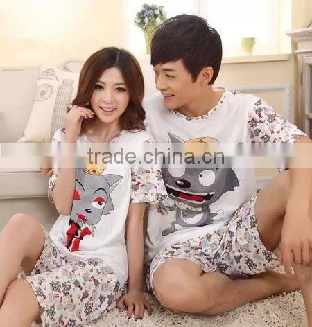 2015 wholesale couple summer pajamas
