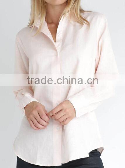 100% linen or linen/cotton comfortable simple causal blouses/shirts for women