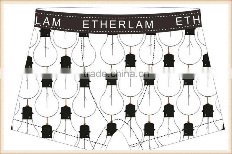 Bulbs 88% Polyester 12% Spandex fashion trendy custom boxer underwear for men