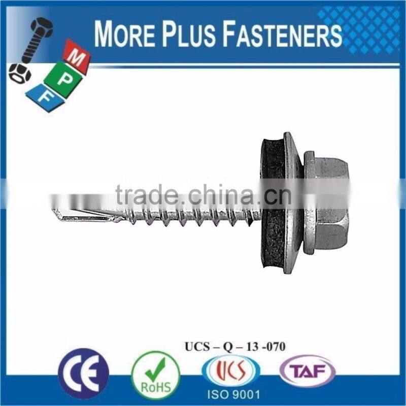 Made in Taiwan Stainless Steel Self-Drill Screw Hex Washer Head Self Drilling Screw Hex Washer Head Sheet Metal Stainless Steel