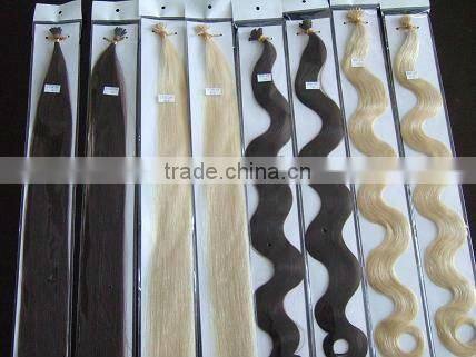 tangle free aaaaaa grade cold fusion pre-bonded indian remy hair extension, i tip hair