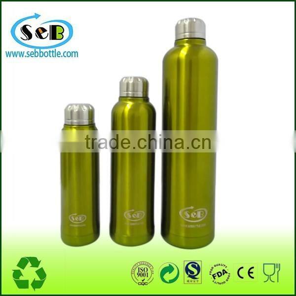 500ml/750ml Double wall vacuum insulated cola bottle shape stainless steel water bottle