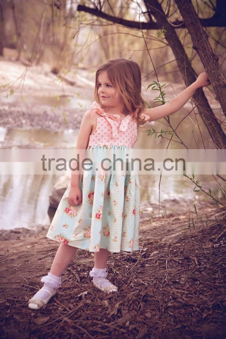 4th of july wholesale long sleeve red white chvvron stripe kids dress from yiwu conice