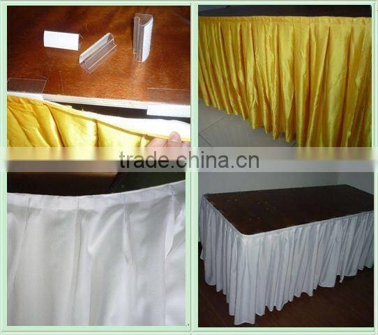 banquet table skirts with box pleat white satin table skirts for wedding decorations