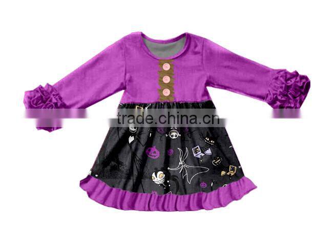 Lovely beautiful Long-sleeved Halloween baby girl clothes lace casual branded boutique girls clothing dress