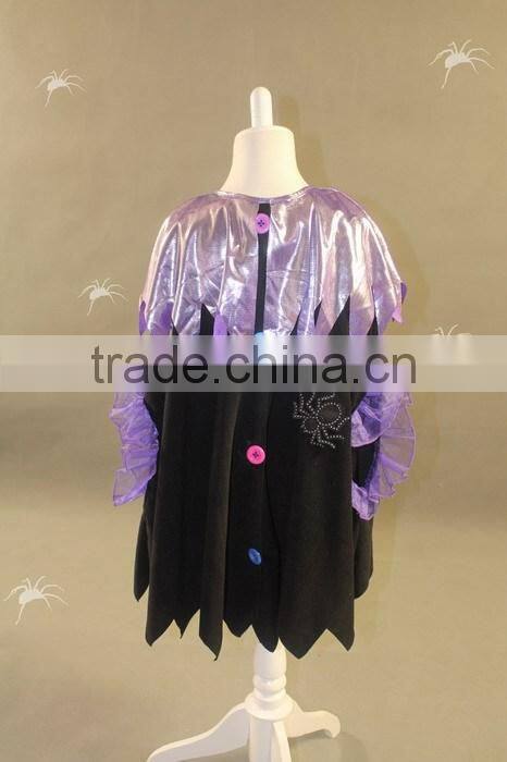 Sparkle Spider Girls Party Halloween Witch Cape