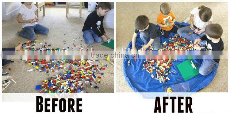Factory supplier kids lego play mat organizer, toy storage bag