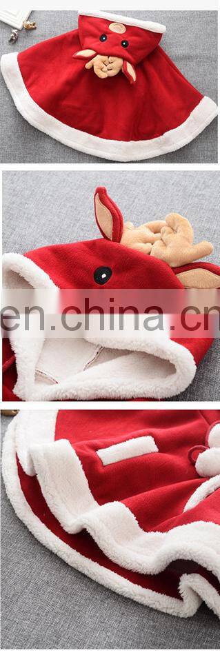 New products cute christmas cloak cosplay children christmas fancy dress costumes for kids MFJ-0089