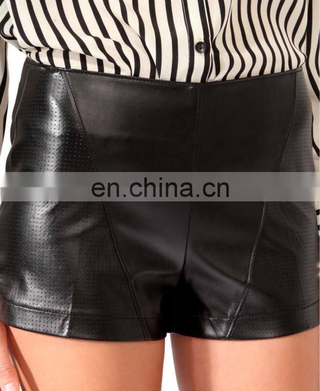Perforated Faux Leather Shorts CSS0050