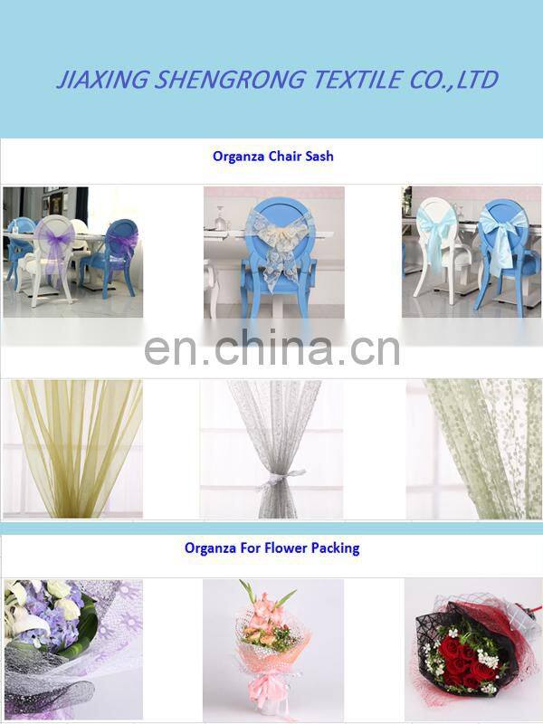 100% Polyester Colorful Wedding Used Customized Sized Organza Chair Sash