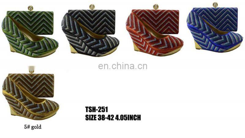 ladies italian shoe and bag/ wedding wedge shoe bags