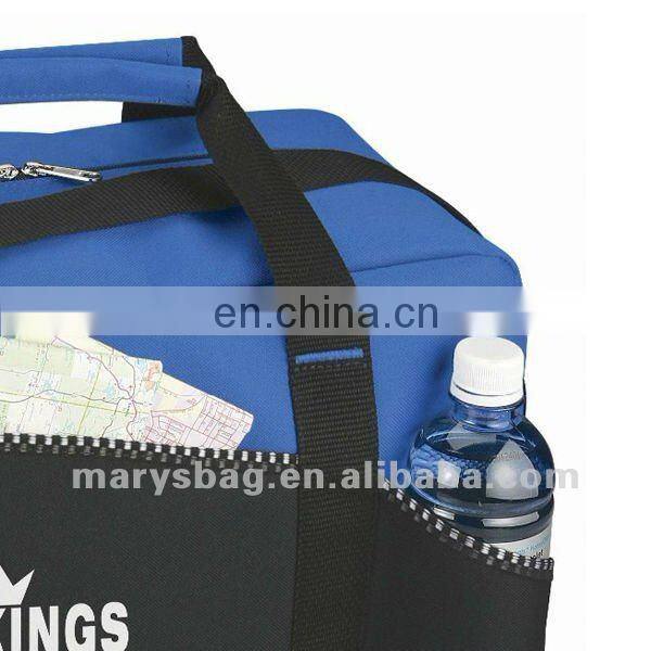 Embroidered Two-Tone Duffel Bag