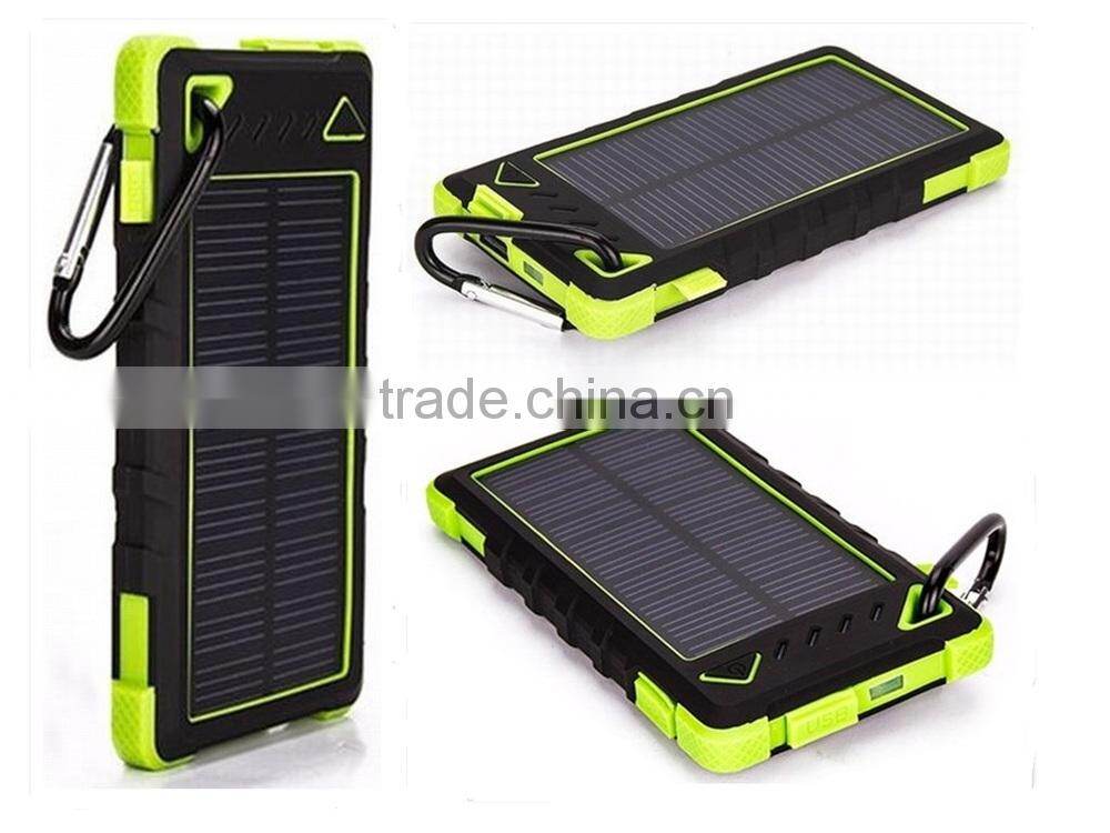 2015 high quality 8000mAh waterproof solar power bank, solar cell power bank