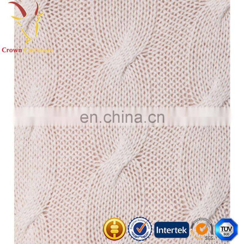 Women turtleneck cable knit cashmere pullover sweater