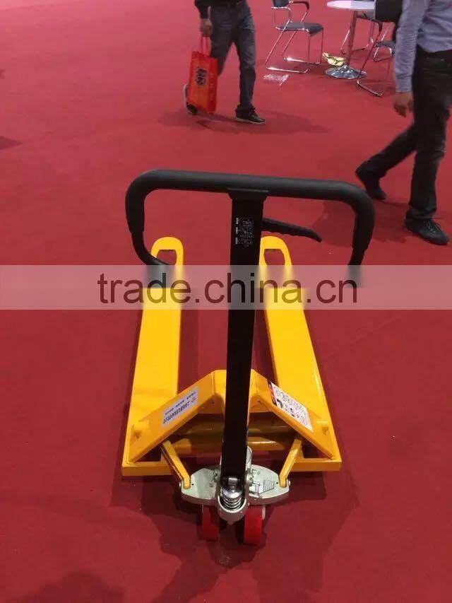 Chinese supplier 3T AC pump PU wheel hand hydraulic pallet truck