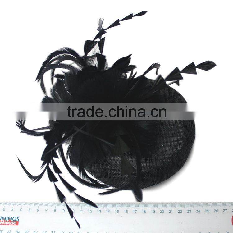 Yiwu Manufacturer Sinamay Base Fascinator Hat Hair Clips Hairpins