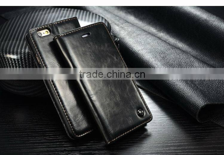 Handmade genuine leather back cover with card holder phone cases for iphone 6 plus bulk buy from alibaba china