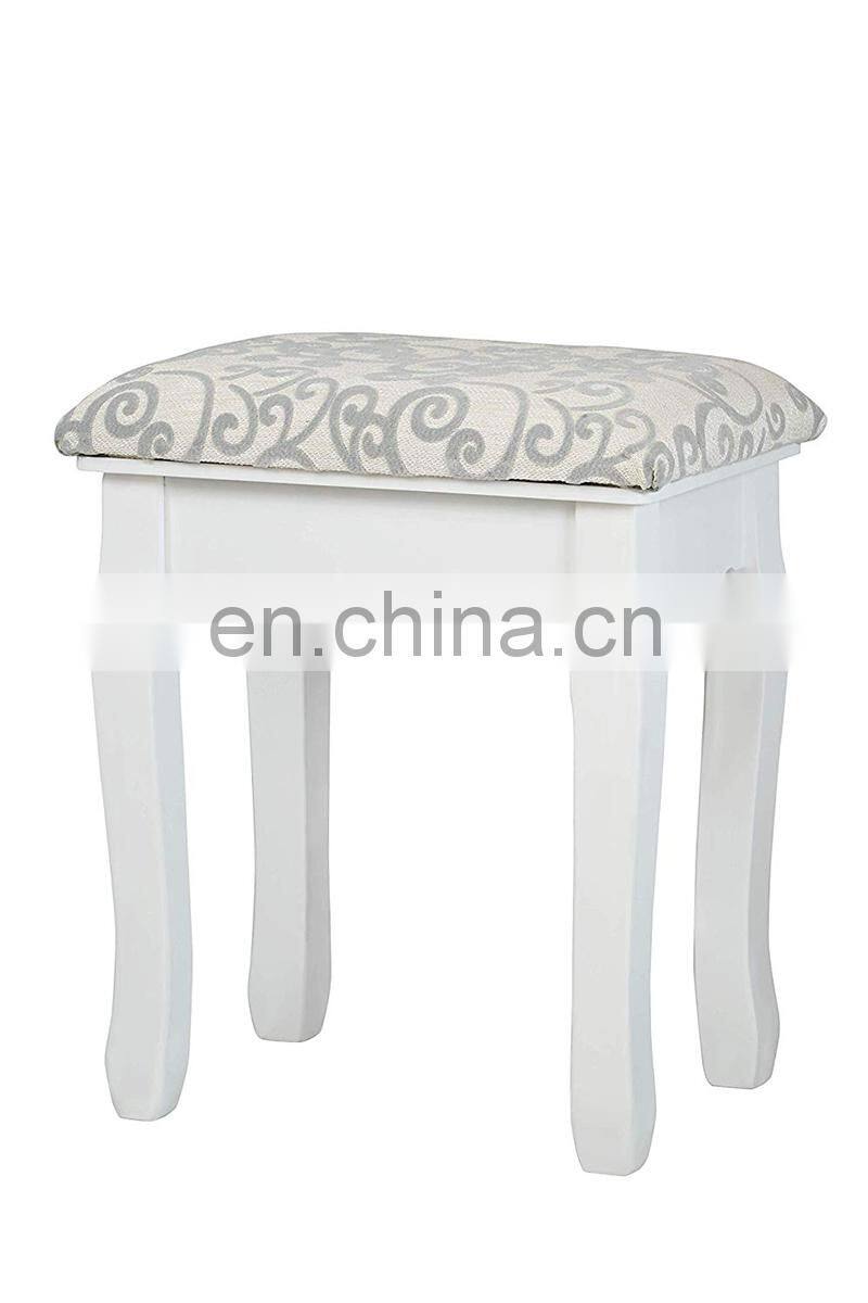 White 10 led lights mirror nordic dressing table bedroom modern with stool