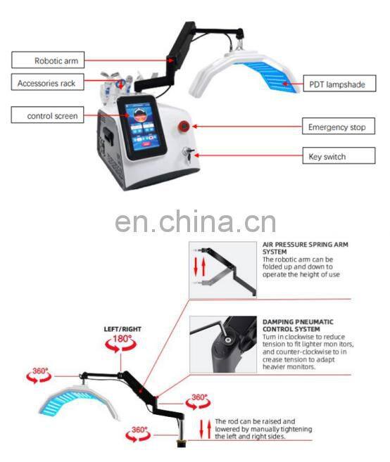 Multifunction aqua oxygen jet peeling skin rejuvenation 7 color led light therapy skin whitening machine