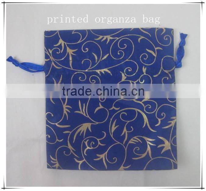 Orange velvet drawstring present pouch printed with dots and nuts bags for packing party candy/festive gifts