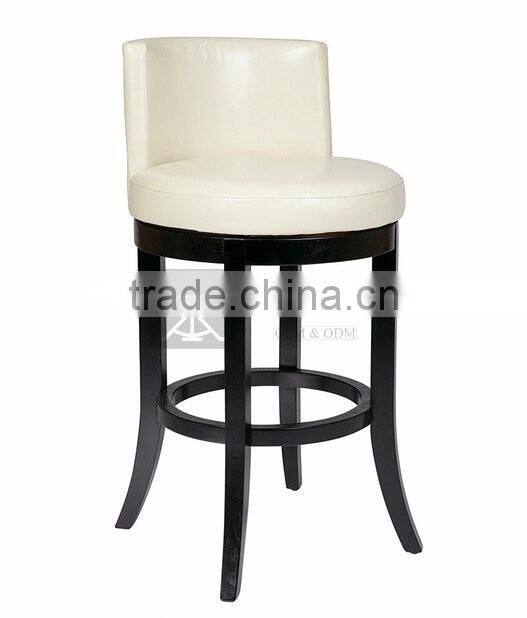 BC-075 Leather Bar Stools Wooden High Chair