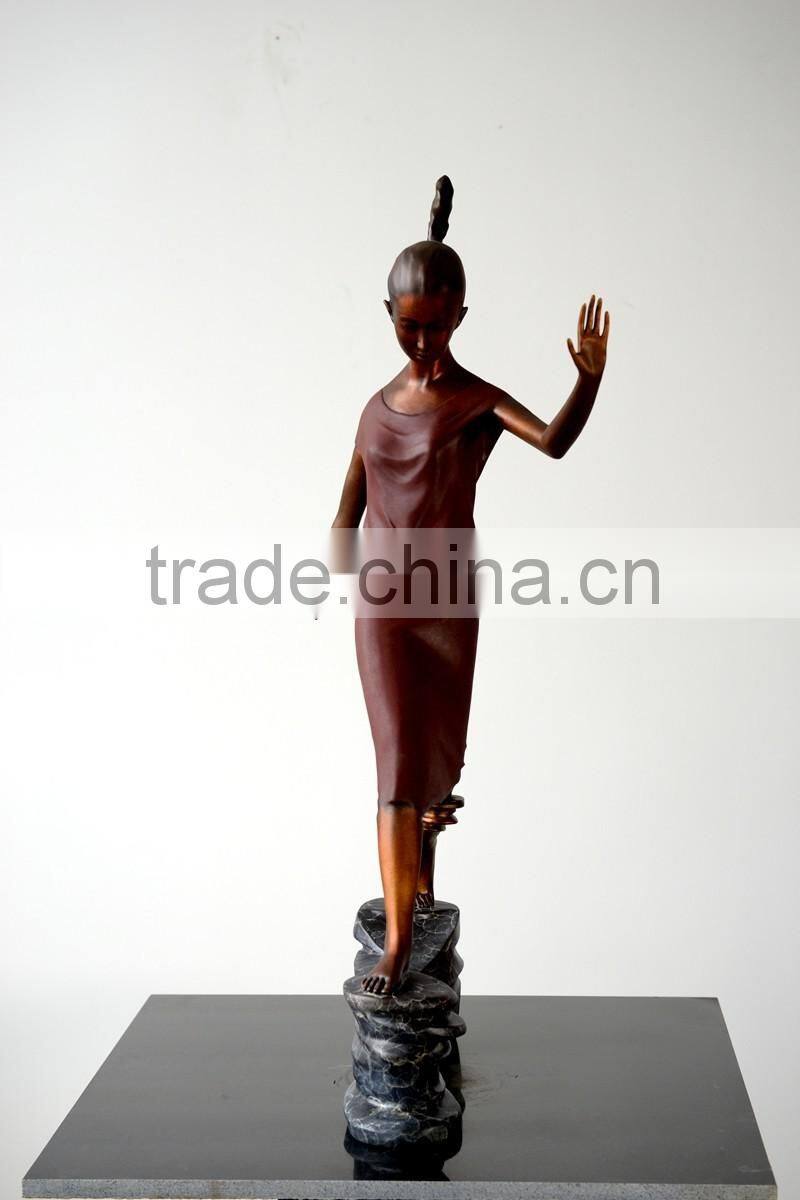 Bronze Statue Of Abstract Figure Women Elaborate Sculpture Interior Decorating