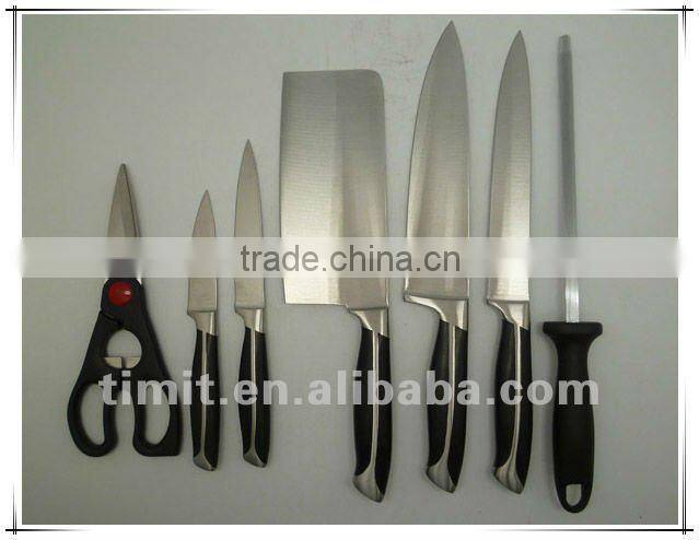 8pcs stainless steel solid handle good quality kitchen knife