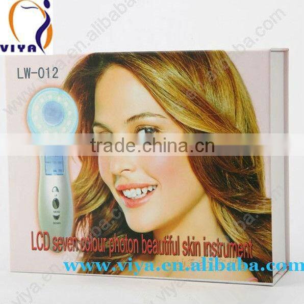 LW012 Popular LCD 7 color photon LED skin rejuvenation ultrasonic