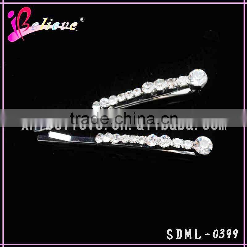 Crystal fake wholesale jewelry rhinestone hair pins for girls hair accessories