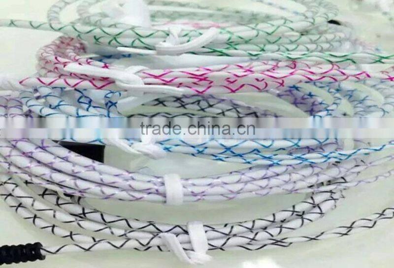 Metal Head Cheap Colorful Earphones Headset LED Flash Night Light Noctilucent Earphone With Clip Mic For Smart Phone