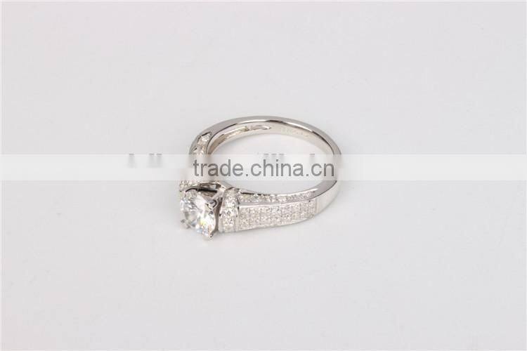 Custom 925 sterling silver engagemet ring with AAA zircon prong setting 2016