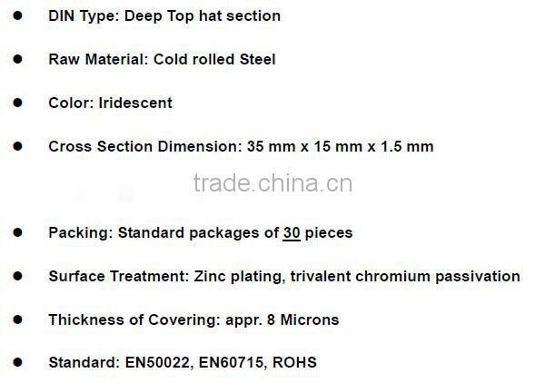 Cold rolled Steel Din rail best prices