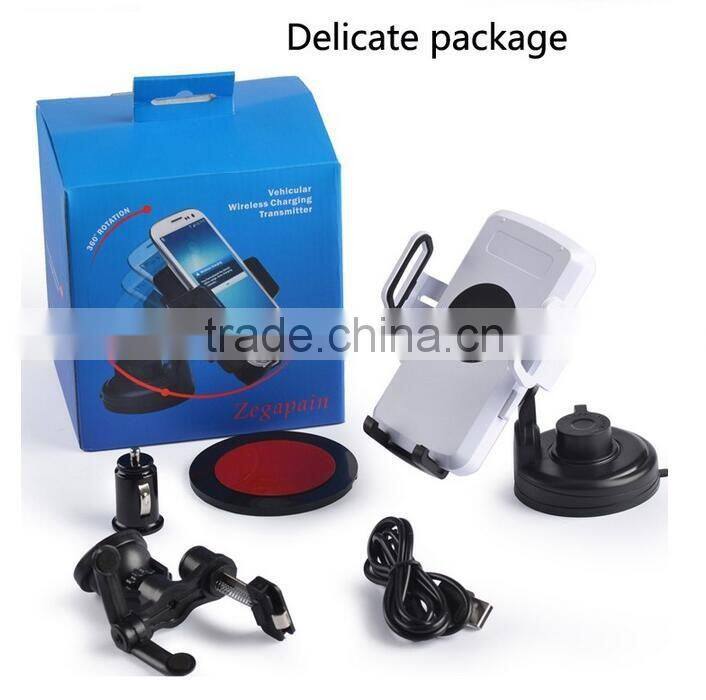Phone Cradle Holder+ Wireless Car Charger Transmitter Adapter For Samsung
