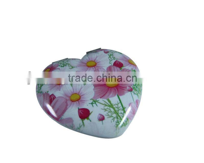 customized heart shape make up mirror