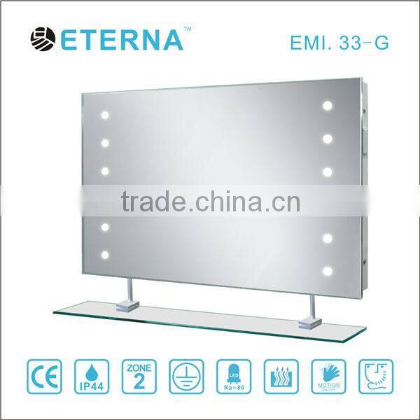 Unframed energy saving fog free led mirror for hotel